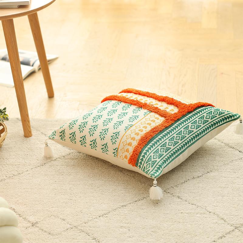 Cotton and Linen Pillow B&B Living Room Sofa Nap Cushion Bay Window Bedside Car Decorative Waist Pillow Case