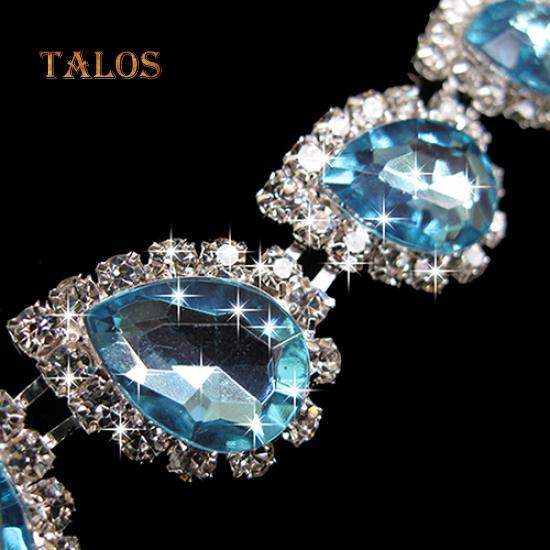 Prom Wedding Bridal Crystal Crystal Stone Waterdrop Necklace Earring Jewelry Set Accessories