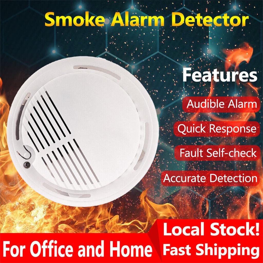 Wireless Detector Alarm Home Fire Sound Light Sensor For Hotels Restaurants Office Buildings