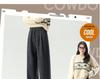 Zhengzhou Women's High Waist Retro Plaid Pants: Autumn/Winter Loose Slim Fit, Straight/Wide Leg, Fleece 2697.