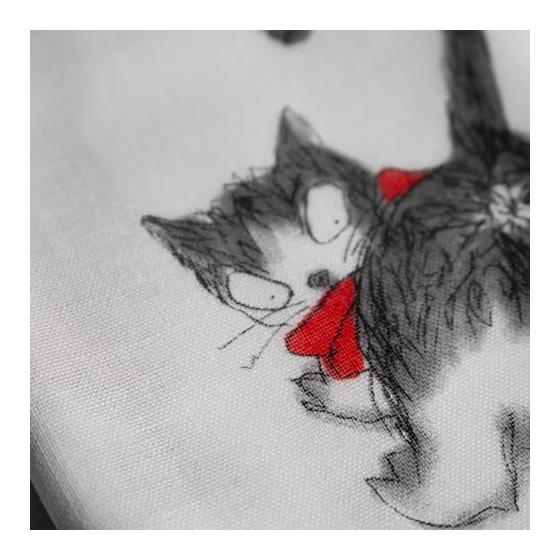 Yamamoto Jin Shoten (Official) Double Gauze Tenugui FUKUNEKO Curled Tail Cat, Made in Japan