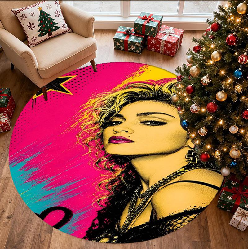 Runder Teppich mit Marilyn Monroe Muster, Innen-/Außenmatte, für Picknick, Spielzimmer, Schlafzimmer, Büro, Wohnzimmer, Heimdeko Teppich, Geburtstagsgeschenk