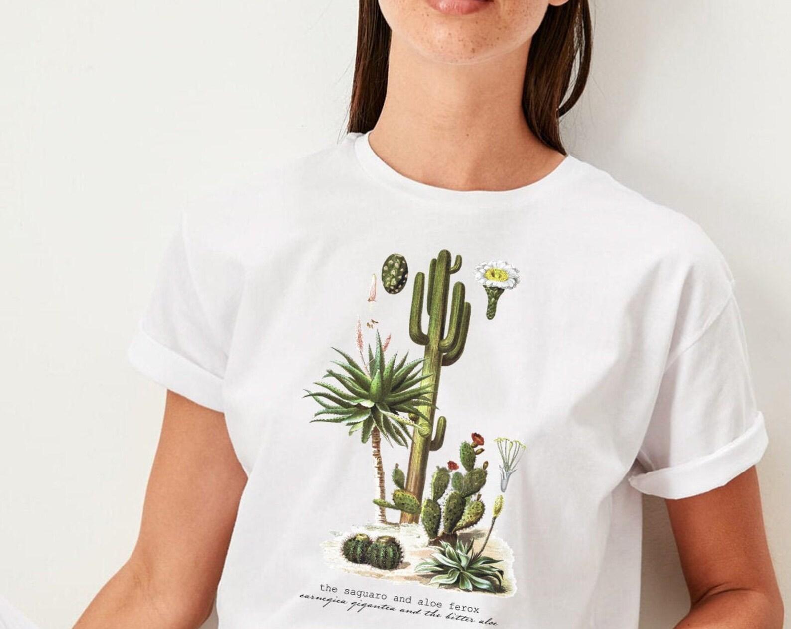 Vintage Inspired Botanical Tee, Desert Tee, Western Graphic Tee, Cactus Tee Shirt, Desert Shirt, Arizona, Vintage Cactus T Shirt, Aloe S