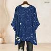 Plus Size Women Round Neck Batwing Sleeve Top Bald Eagle Patriotic Print Loose Irregular Casual Blouse