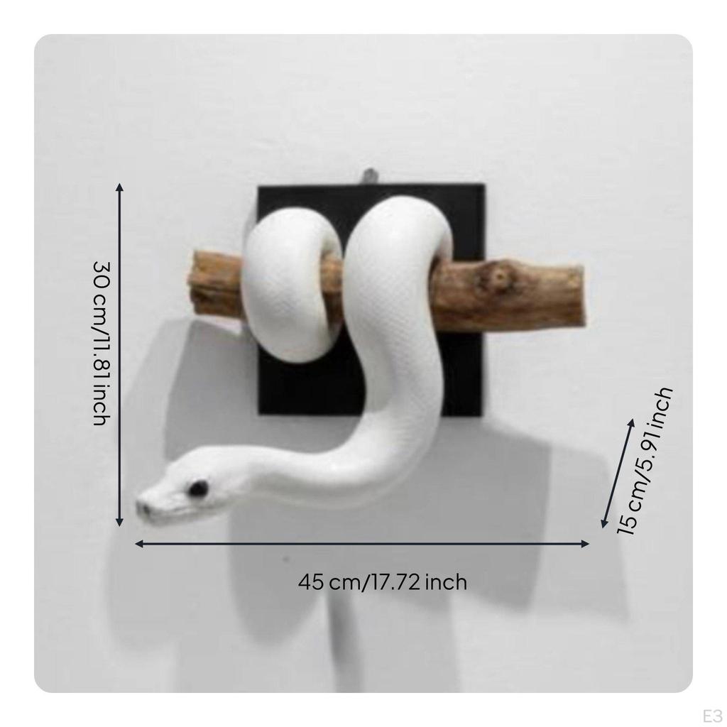gold ball Python Wall Sculpture Collectible Decor Detailed Texture Resin Snake