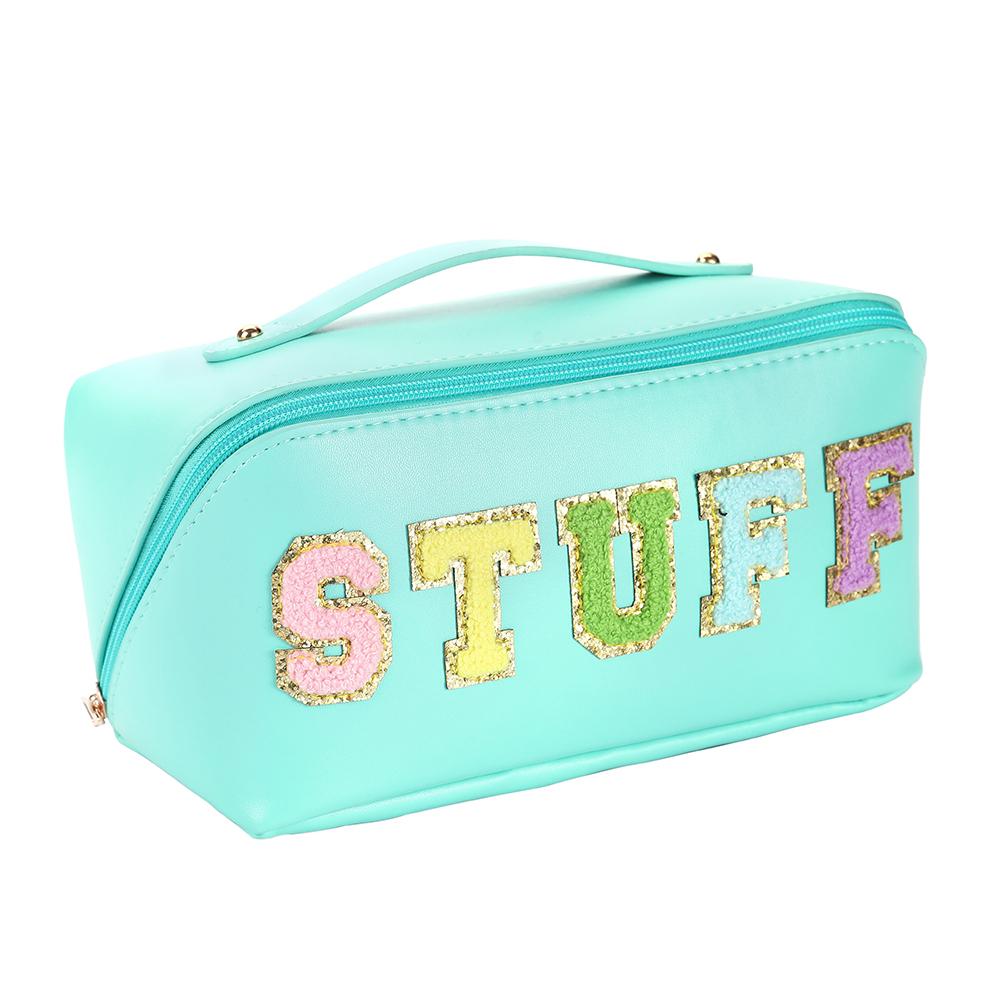 

PU Cosmetic Storage Bag Multifunctional Makeup Storage Pouch Large Capacity Lightweight with Zipper Portable for Holiday Gifts