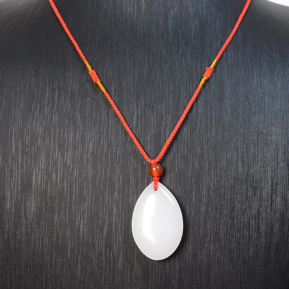 Gold-Wire White Jade  Kyanite Water Drop Pendant for E-commerce Live Broadcasts