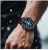 CalmTick Fashion Business Pointer Quartz Watch with Stopwatch Luminous Waterproof Metal Strap