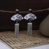 Elegant Butterfly Water Drop Pearl Tassel Earrings for Women - Traditional Qipao Style