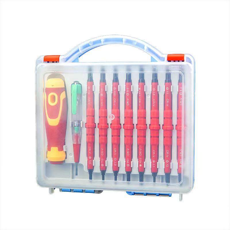 High-Strength Magnetic Insulated Electrician's Screwdriver Set: Multi-Spec Flathead & Phillips with Unique YU Design