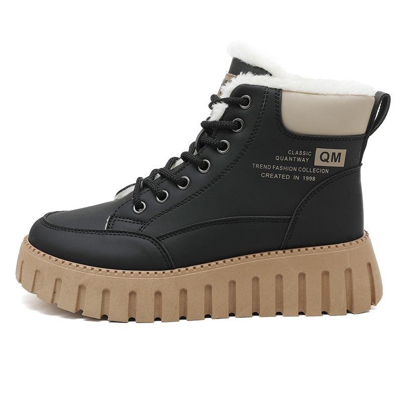 

ZY large cotton shoes winter velvet thickened cotton boots new warm non-slip high top 35 чёрный
