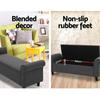 Blanket Boxes Artiss Storage Ottoman Blanket Box 126Cm Linen Fabric Arm Foot Stool Couch Large