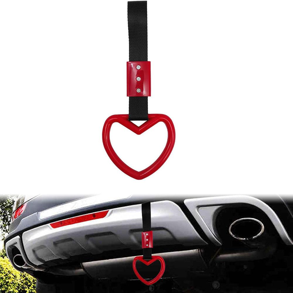 

New 1Pcs Ring Car Warning Subway Train Bus Handle Pull Strap Heart Shape Red