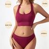 Bezešvá tanga s nízkým vzestupem pro ženy Jednobarevné Vysoce strečové sportovní G-string Dívčí měkké, prodyšné, okouzlující spodky