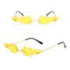Rimless Eyewear Metal Sun Glasses Fashion Flame Sunglasses Sunglasses for Women Flame Shaped