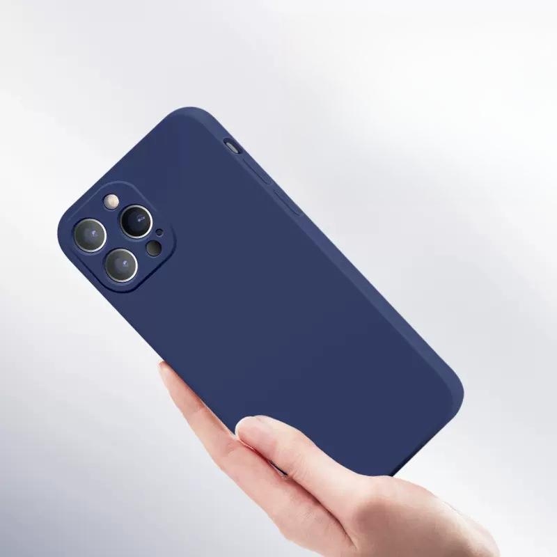 Applicable To Apple 16 Straight Edge Phone Case Full-inclusive IPhone 15 ProMax Soft Silicone 14 Matte Anti-fall Protection Case