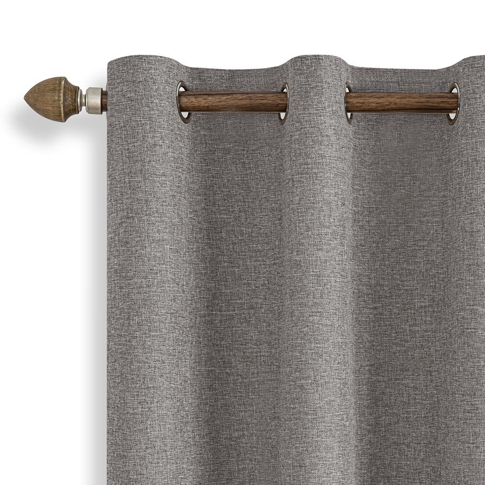 Dual-Sided Full Blackout Imitation Linen Curtains