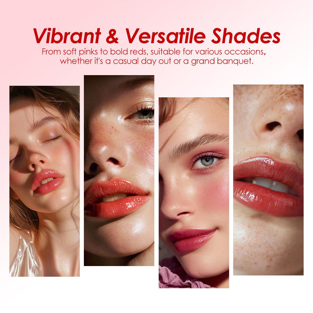 Julystar 6Pcs Lip Stain Set - Cute Bear Fruit Flavored Lip Tint Liquid Lip Gloss Kit, Long Lasting Waterproof Moisturizing Makeup Gift Set