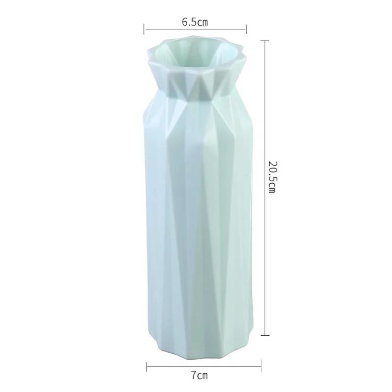 Popular Creative Nordic Vase Container Plastic Flower Pot Decorations Living Room Small and Fresh Flower Arrangement Decoration