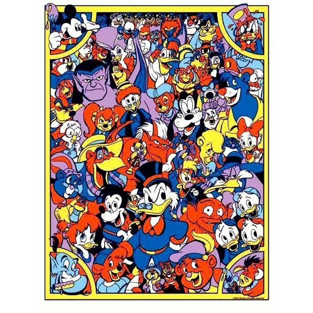

Disney Diamond Painting Retro Group Portrait Illustration of Classic Disney Characters 5D Diamond Painting Art Embroidery Cross Stitch Room Decoration Round 20x30cm