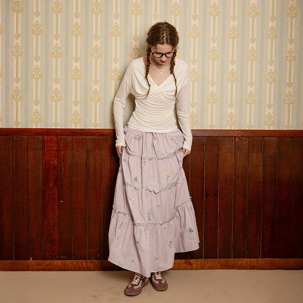 Deondeulob Dd_Purple Flower Skirt