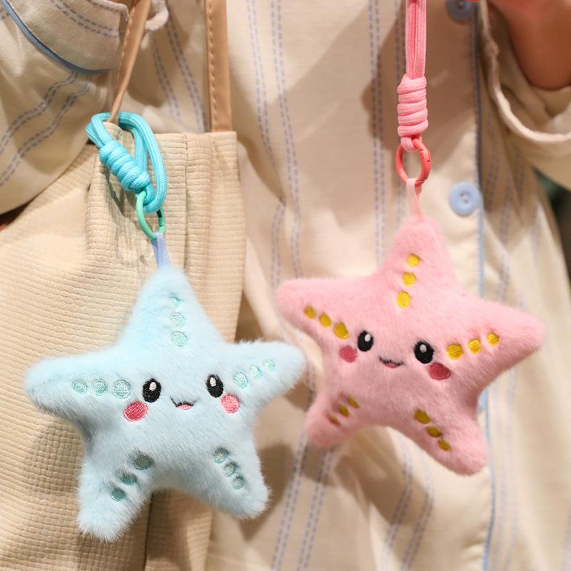 Kolorowa pluszowa lalka-poduszka w kształcie rozgwiazdy – wisiorek z pięcioramienną gwiazdą i rekwizyt do zdjęć