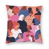 Female Faces Of Different Ethnicity Pillowcase Polyester Linen Velvet Creative Decor Throw Pillow Case Sofa Seater Cushion Cover