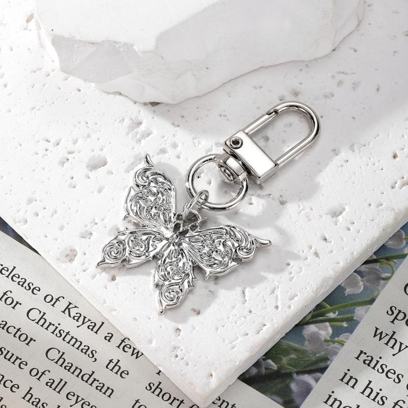 Resin Butterfly Key Holder Delicate Keychain Stylish and Portable Keyring Fashion Ornament Unique Bag Charm for Women