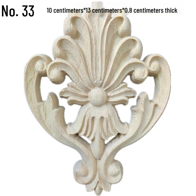 Europäische Massivholz-Schnitzerei-Applikation: Dekorative Blumen Schleife für Wände & Möbel