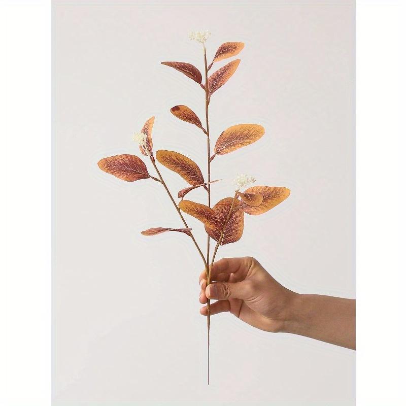 1 Pc Artificial Eucalyptus Stems Navy Blue Artificial Flower Silver Dollar Eucalyptus Leaves Plant Eucalyptus Branches Greenery For Flower