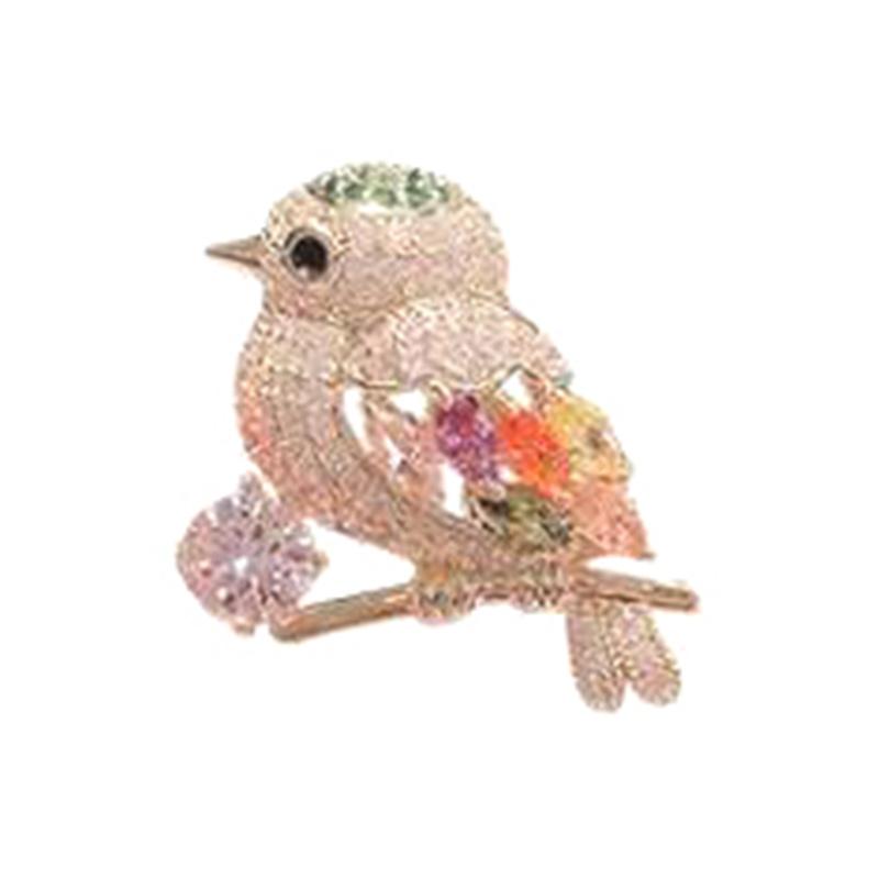 High-end Japanese Cute Anti-light High-quality Personality Suit Color Bird Brooch
