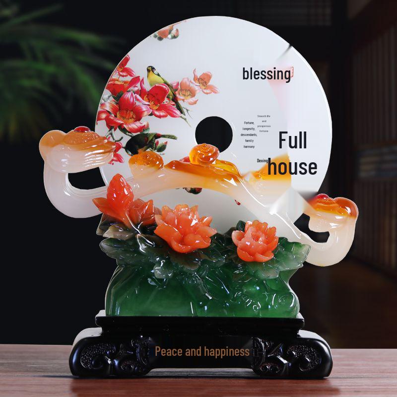 Ping An Kou Jade Stone Ornament for Wealth and New Home - Office and Living Room Decor