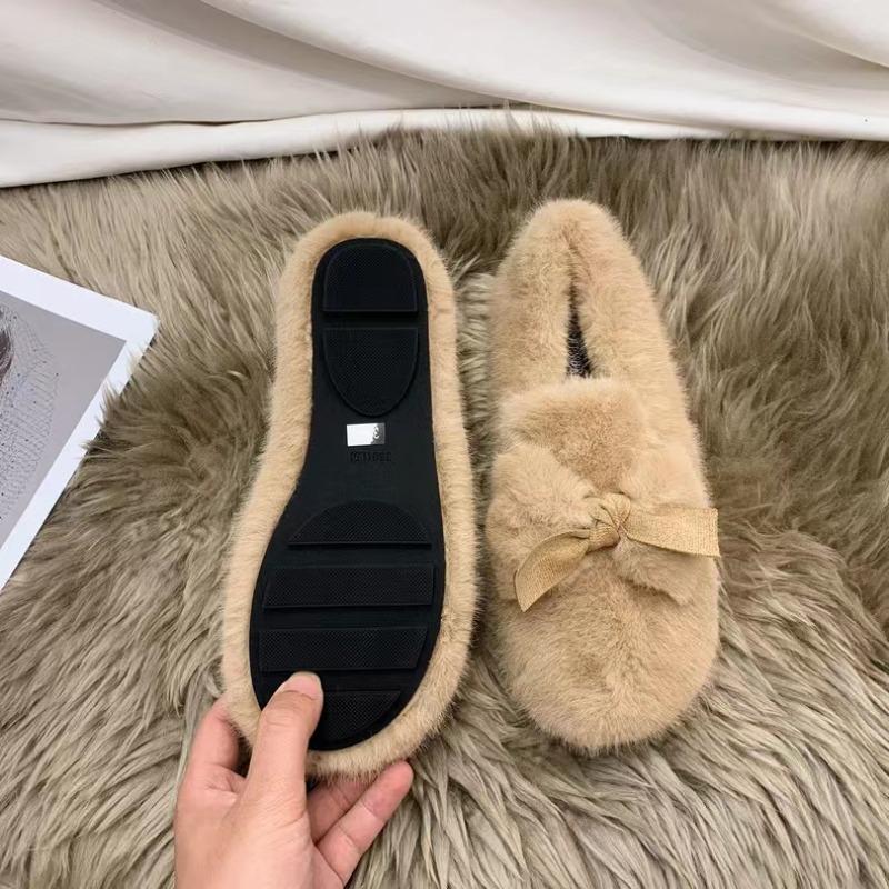 Mode Neuer Stil Mode Damen Winterschuhe Damen Runde Zehe Slipper Damen Schuhe Loafer Fell Casual Sneaker Slipper Kleid
