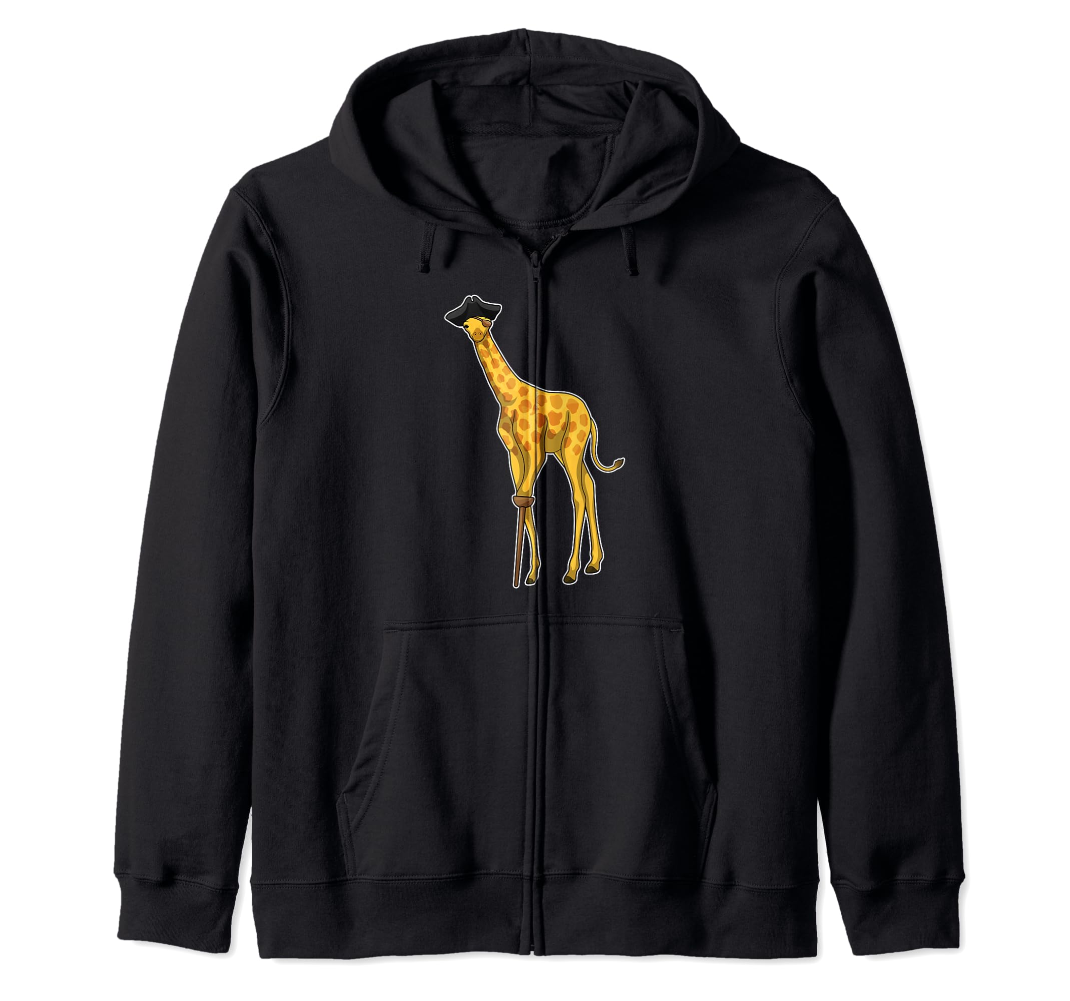 

giraffe pirate pirate hat wooden leg zip hoodie