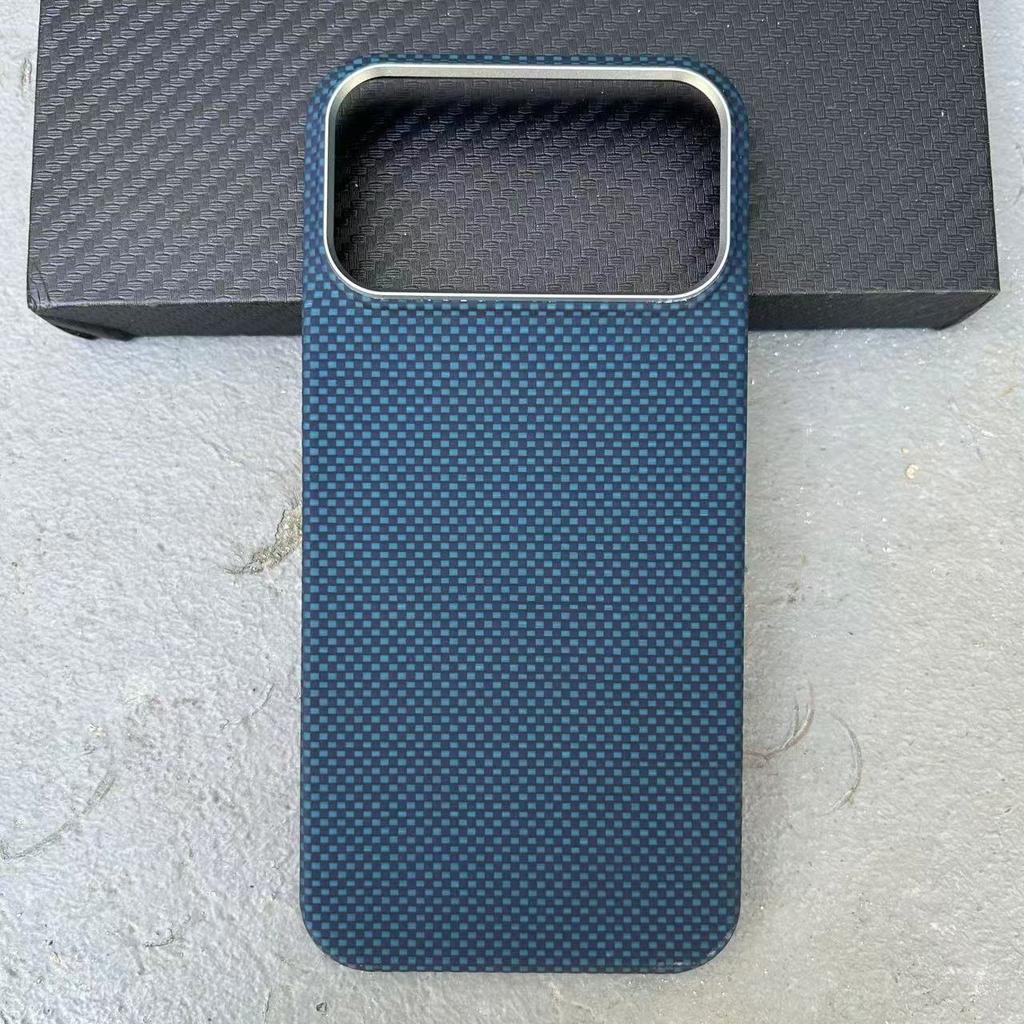 Real Aramid Carbon Fiber for iPhone 17 Air 16 pro max 15pro Ultra-thin Magnetic Case Anti-fall Metal Lens Protection Hard Cover