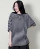 Deumakeu Loose Fit French Half Sleeve Stripe