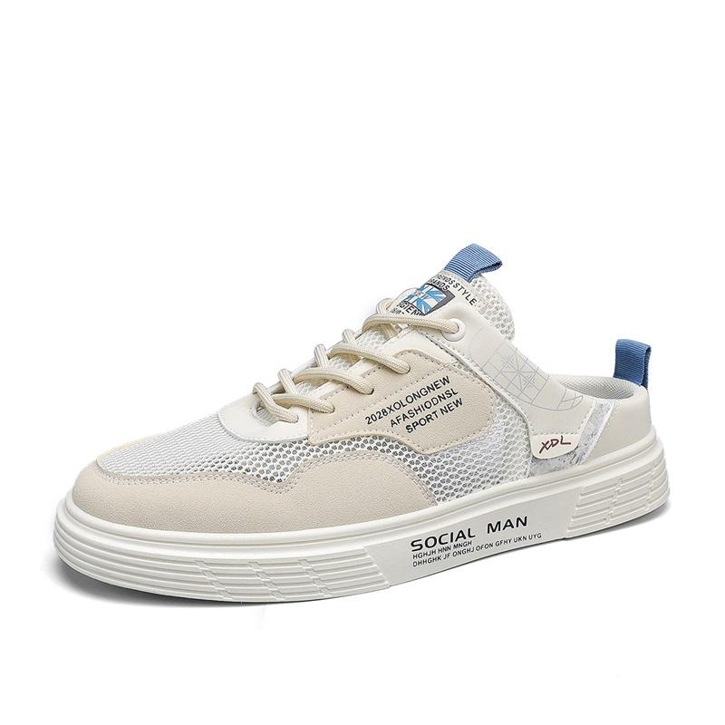 

Мода 2024 года, модная удобная дышащая спортивная мужская обувь для отдыха на открытом воздухе, универсальная, вулканизированная, легкая, плоская 39 бежевый