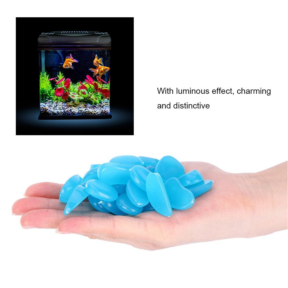 100Pcs Luminous Stone Fluorescent Decor Garden Yard Indoor Aquarium Landscape Decoration