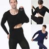 Men's Plush Thermal Innerwear & Underwear Set Clothes Cotton Tops and Pants Set