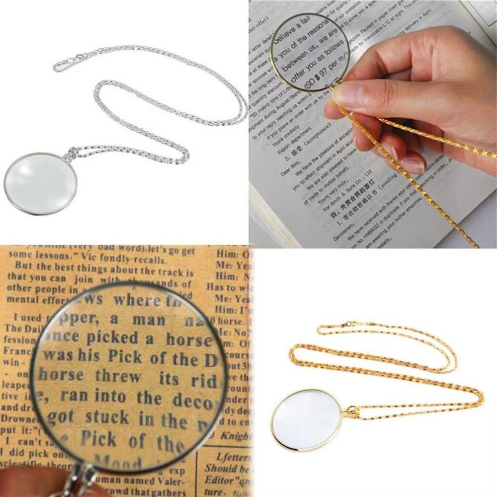 Gift Magnifier Pendant 5x Optical Magnifier Necklace Durable Portable Monocle  Reading Newspaper