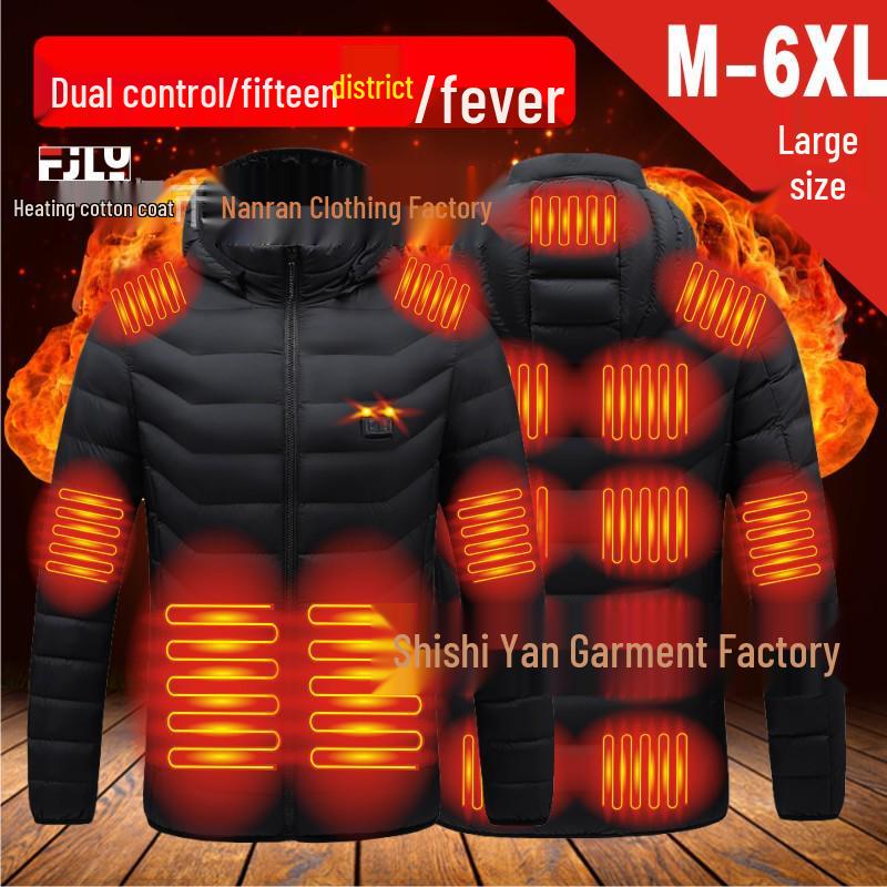 Dual-Control Hooded Heated Jacket with Three-Speed Intelligent Temperature Heating