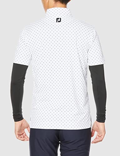 FootJoy Modern Classic Flower Icon Print Short Sleeve Shirt & Base Layer, White/Black, Men's Medium, 80440-M