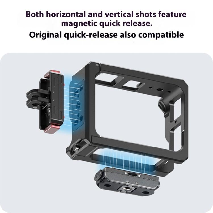 Multiple Angle Aluminum Alloy Camera Cage For Pro2 Action Cameras Featuring Quick Magnetic Attachment System