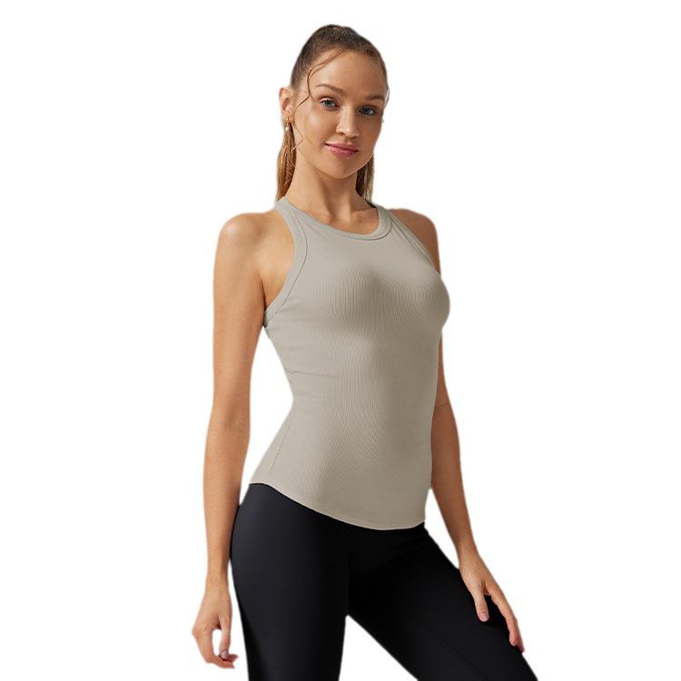 Women's Ribbed Sport Yoga Tank Top: Versatile Casual Fitness Outerwear