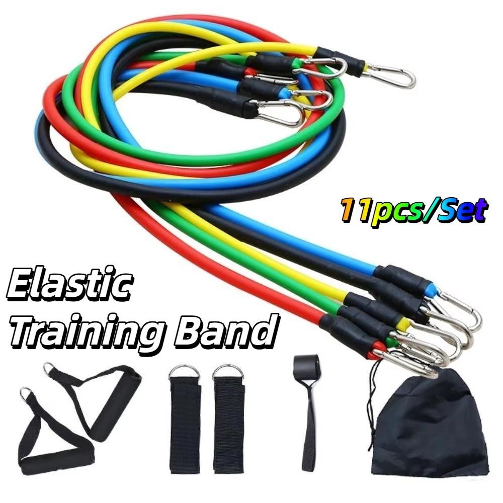 11Pcs/Set Durable TPE Tension Rope Set Anti-Break Elastic Training Band  Full Body Workout