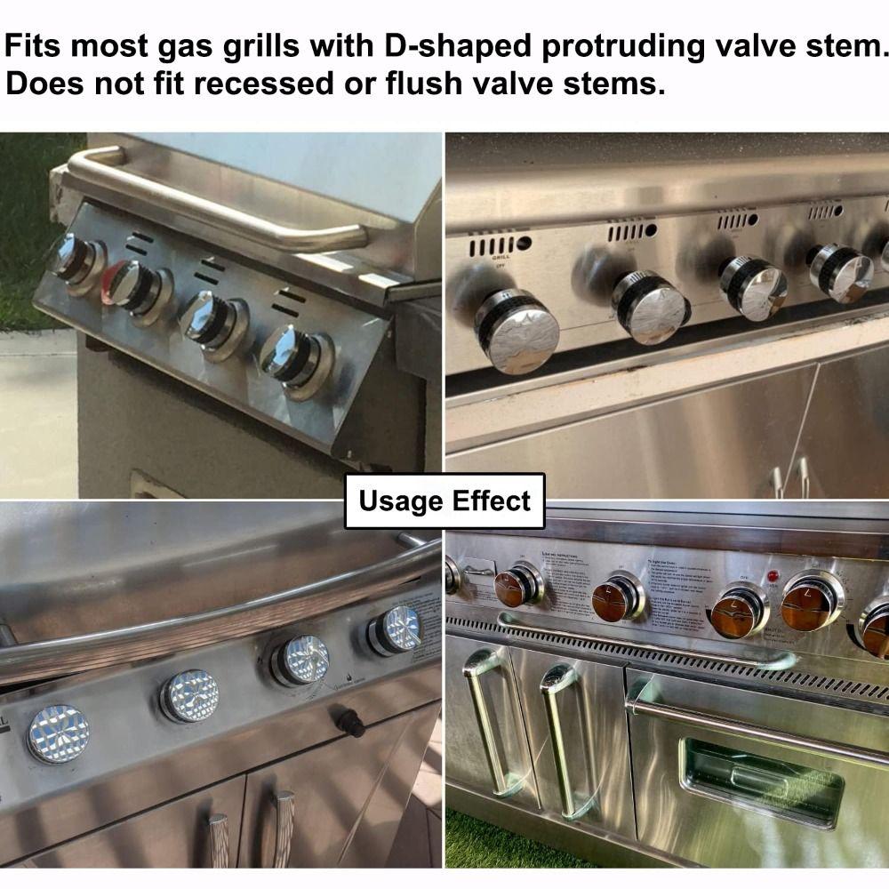 With Nonslip Grip Barbecue Stove Knob Chrome Plated Switch Knob New Gas Grills Replacement Parts