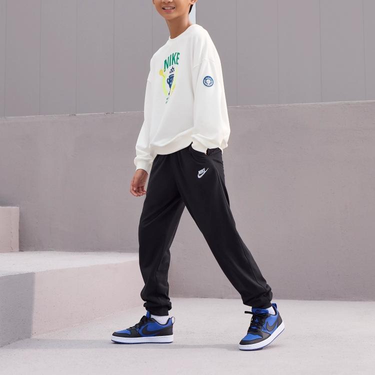 New Nike Court Borough Recraft Anti Slip Wear Resistant Low Top Kids' Skateboarding Shoes Blue Black White Unisex HM6293-480
