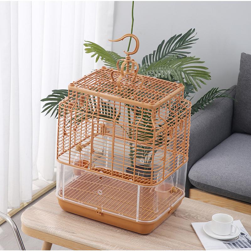 Factory Source Pet Cage Tiger Skin Black Phoenix Peony Parrot Myna Breeding Cage Anti-splash Anti-spray Anti-flying Bird Cage