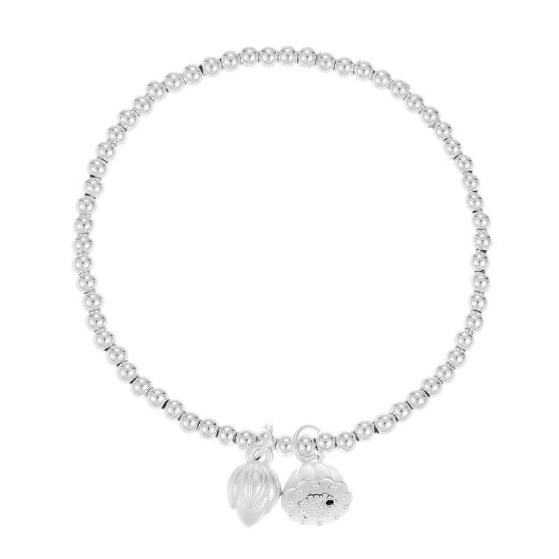 Banyan Tree S999 Silver Lotus Bead Bracelet - Versatile Women's High-End Jewelry Gift