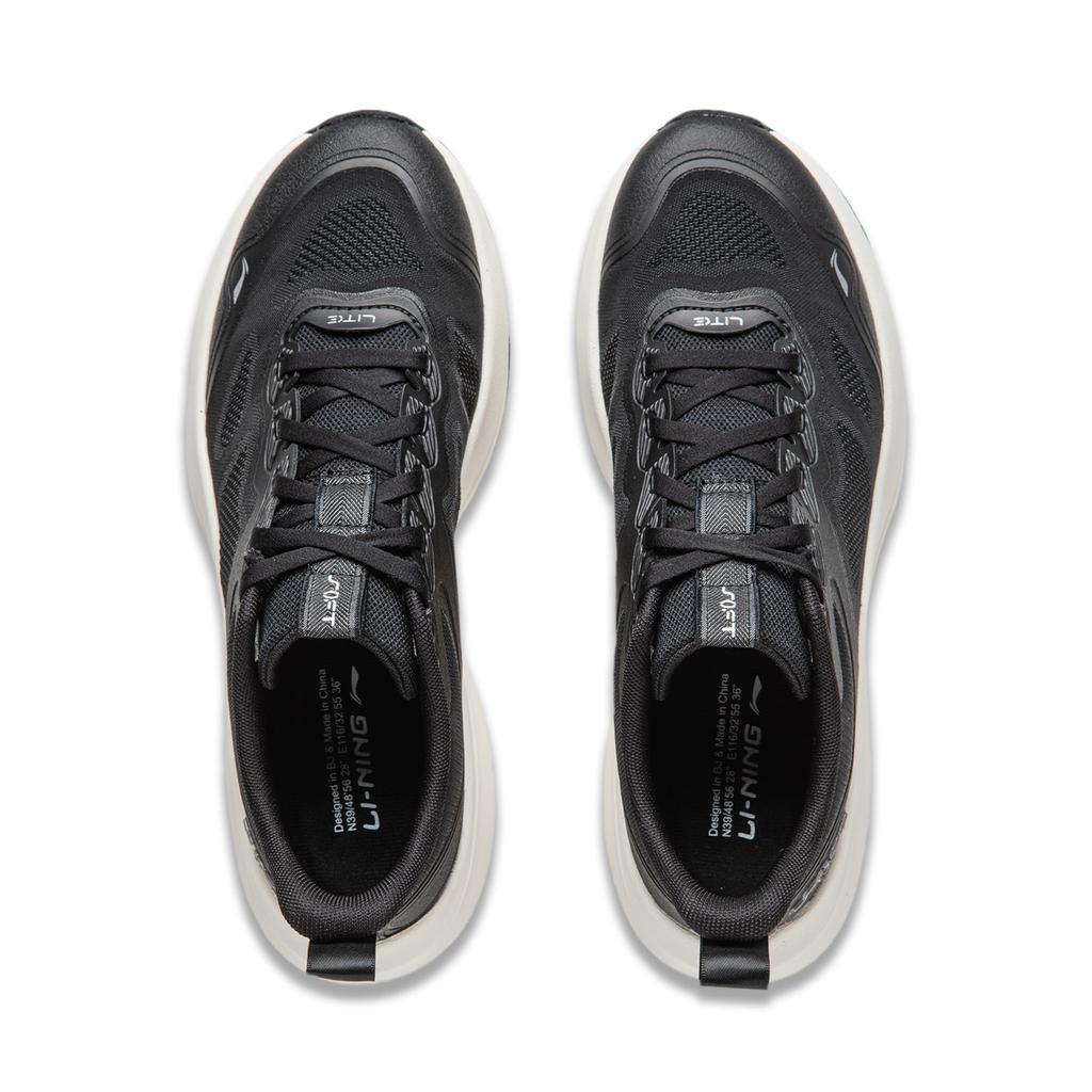Li Ning Soft Lite Breathable Thick Sole Shock Absorbing Non-Slip Lightweight Low-Top Casual Shoes Women sneakers Black AGLU162-3